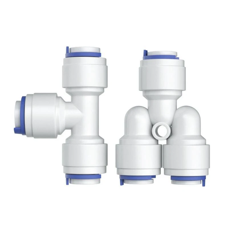 10Pcs Tee Type RO Water Fitting Male Female Thread Quick Connection Hose PE Pipe Connector Water Filter Reverse Osmosis Parts