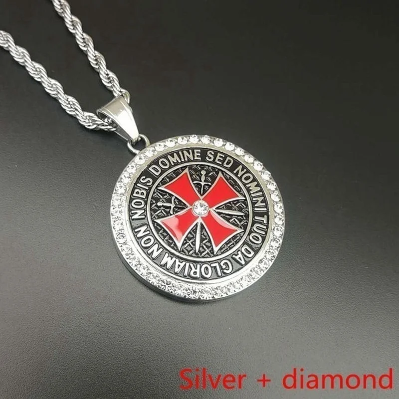 Christian Maltese Cross Symbol Men\'s Pendant Christian Crusader Holy Warrior Fashion Jewelry Necklace  Religious Trend