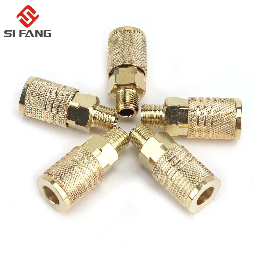 1/4 "NPT connettore maschio per tubo flessibile dell'aria raccordo pneumatico rapido Set di compressori per utensili pneumatici industriali ottone massiccio nuovo