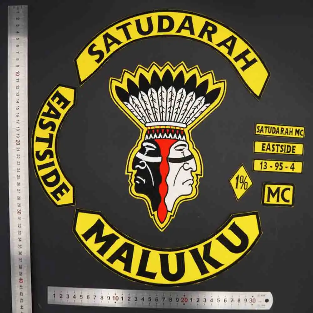 Satudarah Maluku East Side duży haft motocykl Biker naszywka na odzież torby kapelusz