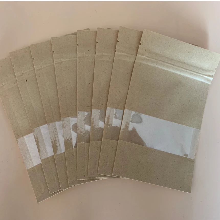 12*20+4mm 12x20+4mm 14*20+4mm 14x20+4mm Self Heat Seal ZipLock Zip Three Dimensional Frosted Clear kraft Paper Pouch Storage Bag