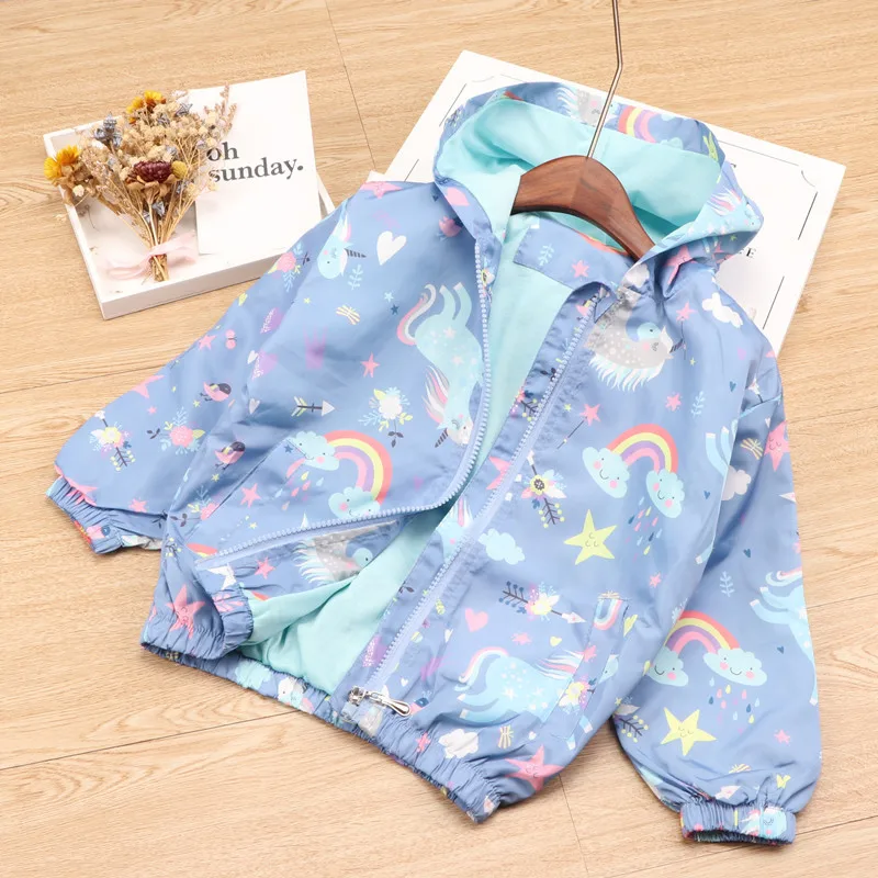 Dulce Amor Kids Unicorn Windproof Jacket Hooded Coat 2019 Fall Fashion Baby Boy Girl Clothes Children Windbreaker Outerwear