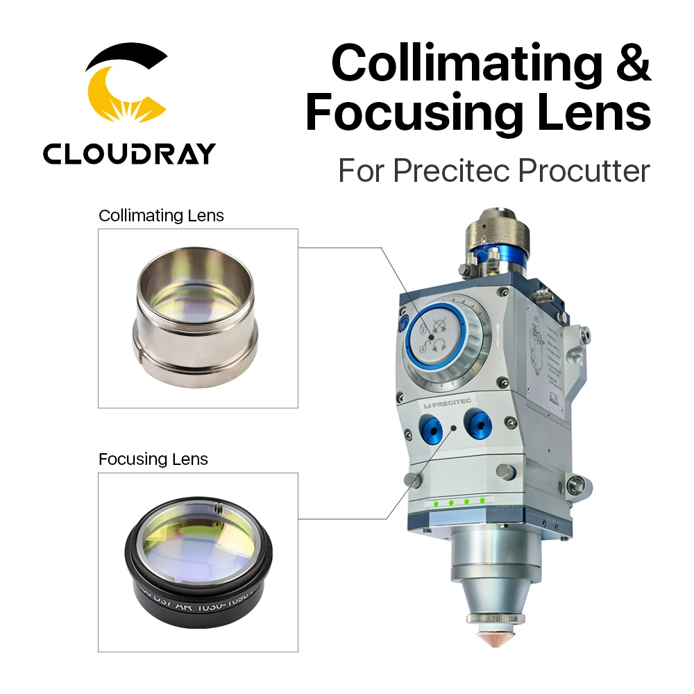 Imagem -05 - Lente de Focalização de Colimação do Laser da Fibra de Cloudray D37 com Suporte da Lente para a Cabeça 06kw do Corte do Laser de Precitec