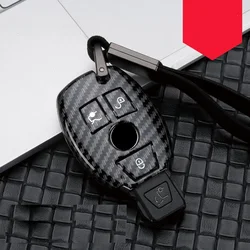 Błyszczący z włókna węglowego ABS samochód etui na klucze etui na pilota do Mercedes benz A B R G klasa GLK GLA w204 W251 W463 W176