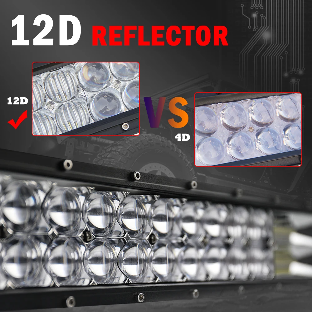 CO LIGHT-barra de luz Led curvada de doble fila para conducción todoterreno, coche, Tractor, camión, 4x4, SUV, ATV, 22, 32, 42, 52 pulgadas, 420W,