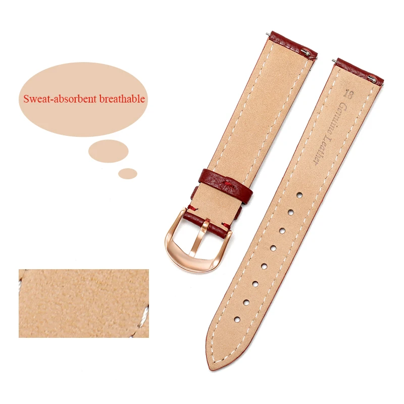 Genuine Leather Watch Strap for Women Quick Release Watch Band 12mm 14mm 16mm 18mm 20mm Fashion Watchband Wristwatches