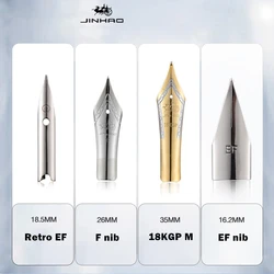 Jinhao-punta Original para plumas estilográficas, convertidor A6431, 18kgp M, 0,38mm F, accesorios para bolígrafos de tinta de Punta EF, 1 piezas