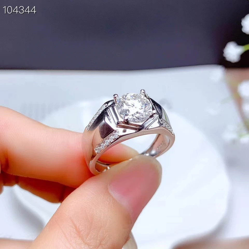 

KJJEAXCMY fine jewelry 925 sterling silver Mosang Diamond gemstone men ring Gift Party Birthday New Year Wedding christmas