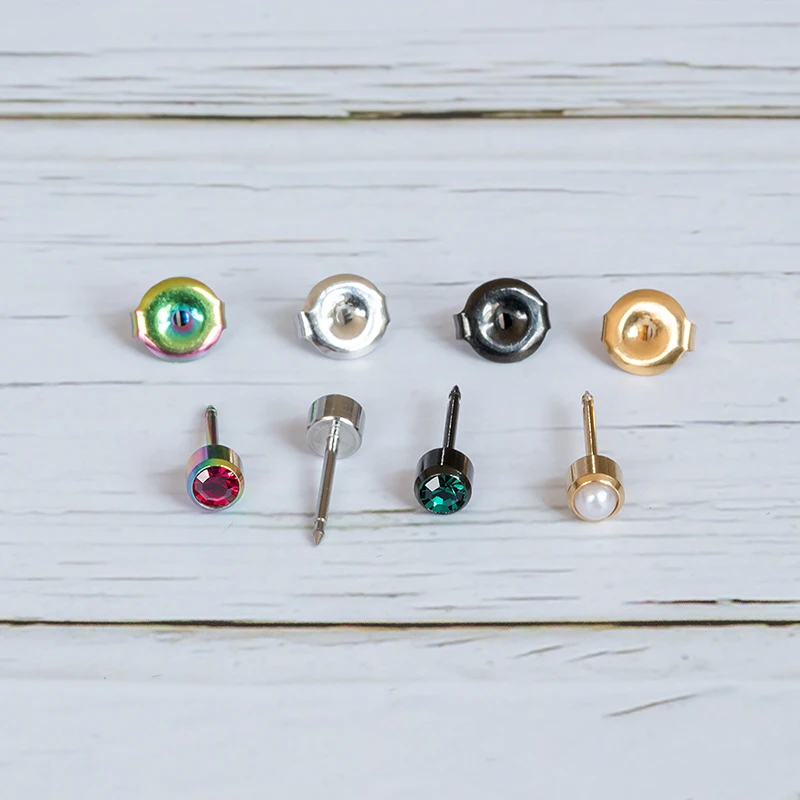 2 Stück CZ Zirkon Medizinische Stahl Ohrstecker Knorpel Tragus Piercings Sterile Geburtsstein Ohr Piercing Ohrstecker für Piercing Gun 20G – Detail 12