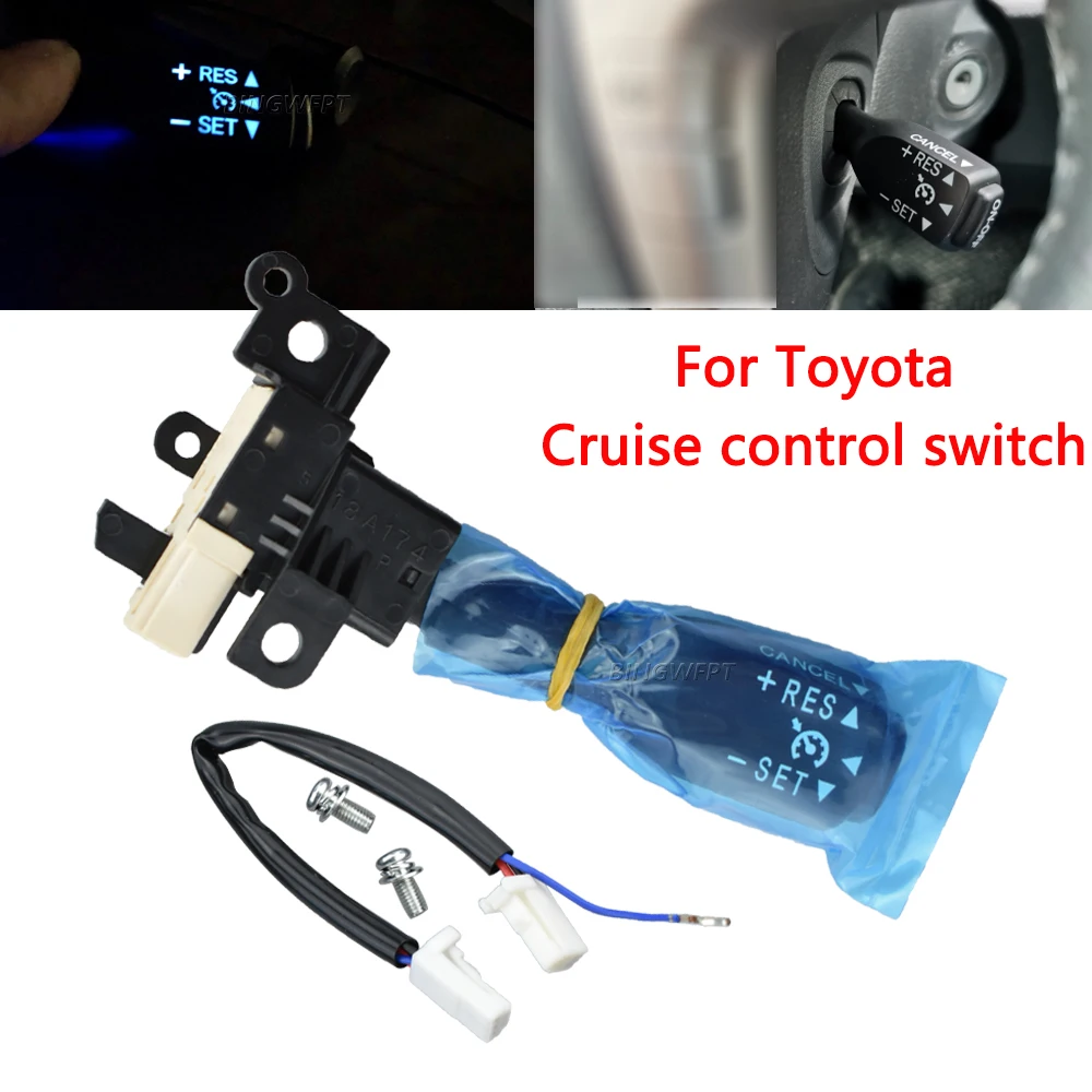 Z podświetleniem LED przełącznik tempomatu dla Toyota Corolla Yaris Vios Wish Auris Prius Previa RAV4 84632-34011 84632-34017