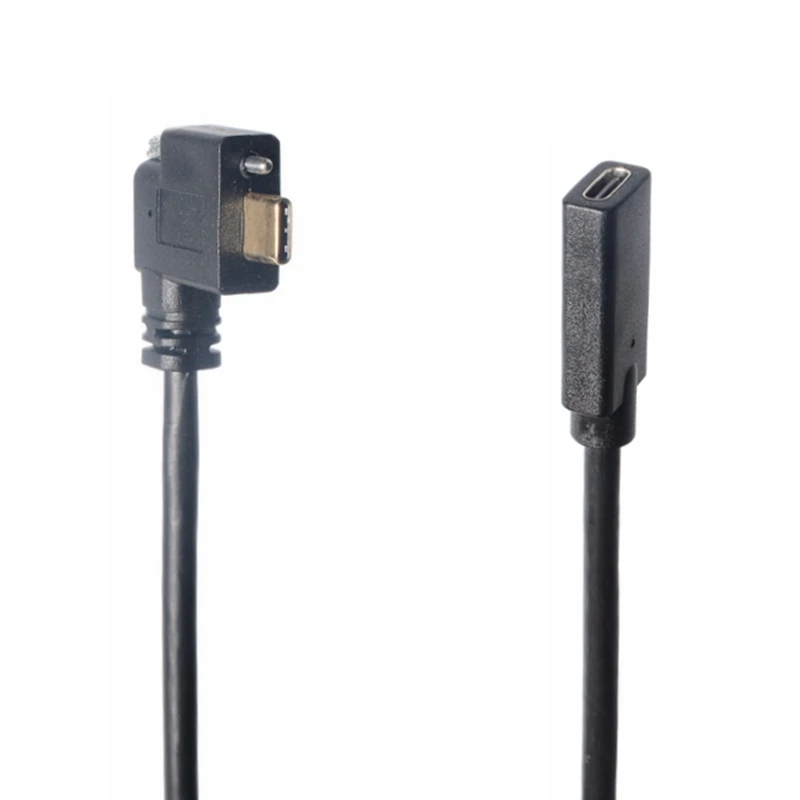 Góc 90 Độ USB Type C Cáp Nối Dài bảng Điều Khiển Gắn Khóa Vít USB-C Với Sợi Dây Cáp Nối Dài Cho Công Nghiệp Camera