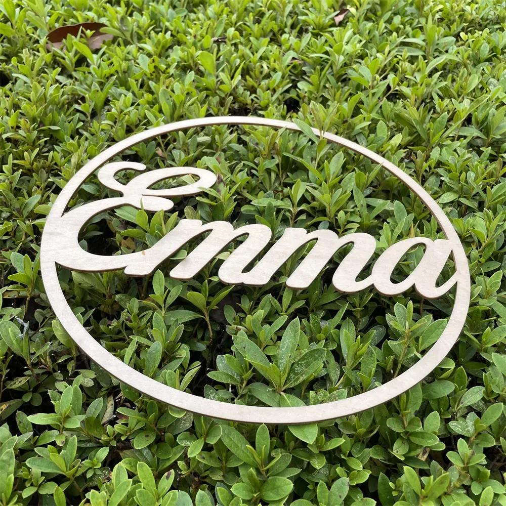 Custom Baby Shower Name Sign Personalized Wooden Acrylic Wedding Party Room Decoration Centerpieces Wreath Circle Signs