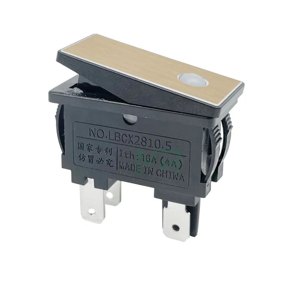 KCD3 Rocker Switch ON-OFF 2 Position 4Pin Series With Light Switch 5V24V 6A 2N0 Electrical equipment With Light Power Switch