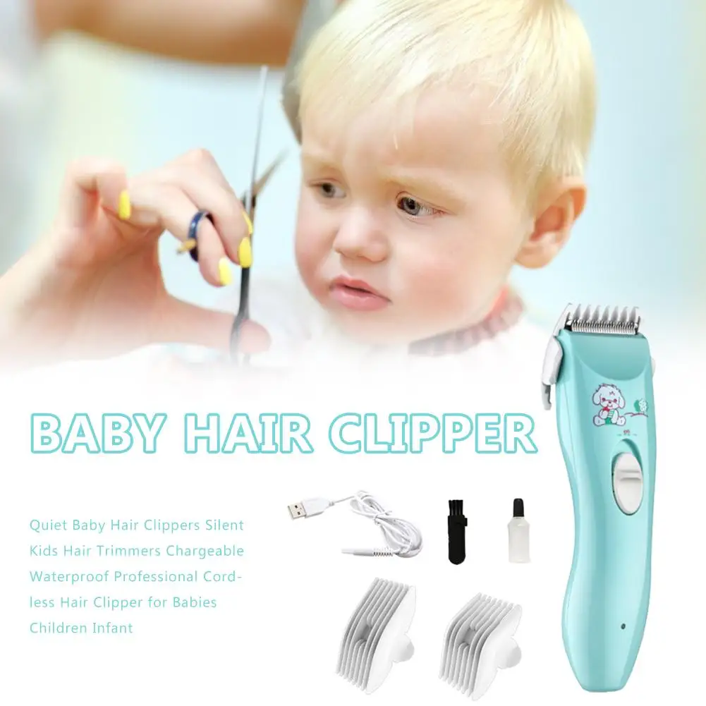 Baby Hair Clippers Silent Kids Hair Trimmers Chargeable Waterproof Professional Cordless Hair Clipper For Babies Children