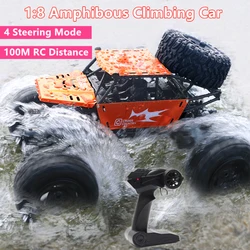 1:8 su larga scala 4WD impermeabile anfibio fuoristrada RC veicolo quattro modalità di sterzo arrampicata 30 minuti di resistenza 100m distanza RC giocattolo auto