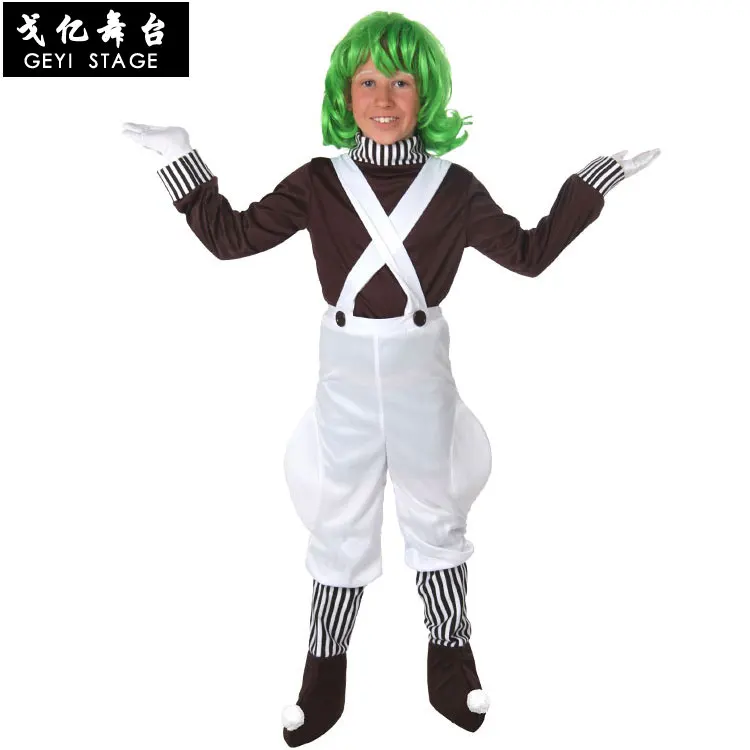 

COS chocolate villain movie character Charlie and chocolate factory stage performance costume chocolate bean workers