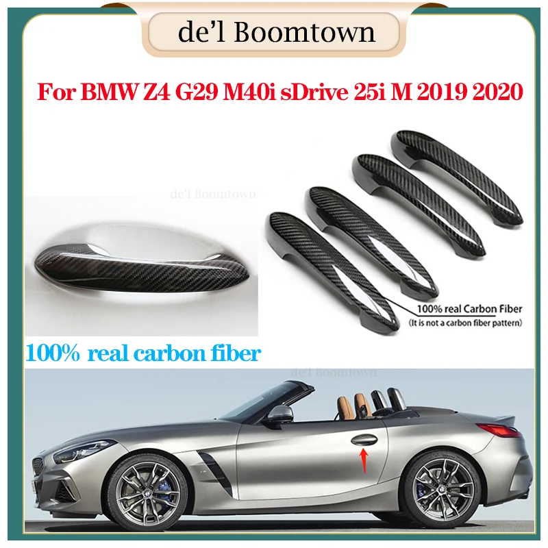 

New For BMW Z4 G29 M40i sDrive 25i M 2019 2020 100% Real Carbon Fiber Car Door Handle Cover accessories