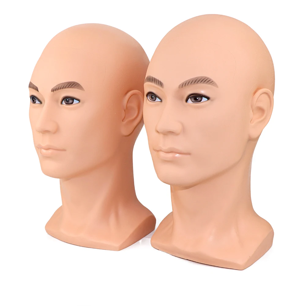 Male Training Head Bald Mannequin Head Wig Stand Manikin Doll Head for Wig Making Display Glasses Hat Display wigs