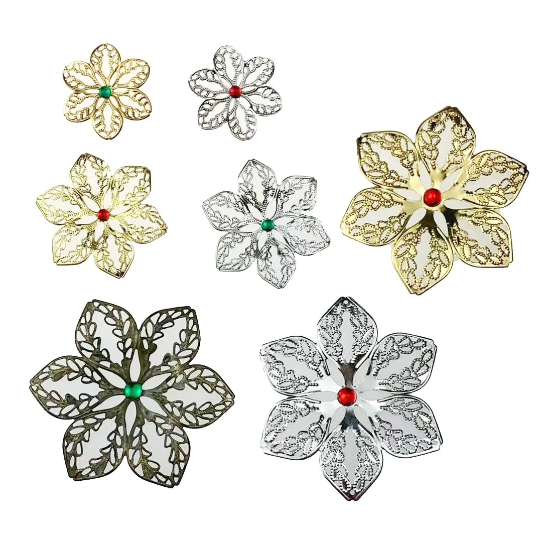 Metal Filigree Flowers Jewelry Accessory DIY Components Findings For DIY Jewelry