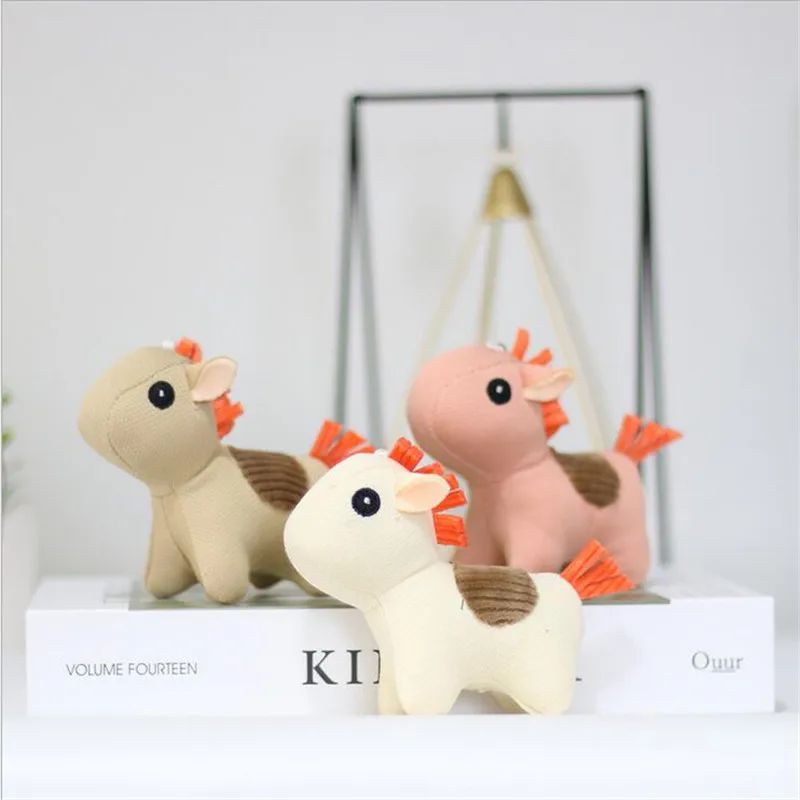 

1Pcs Cute Cloth Pony Horse Pendant Plush Toy Doll Small Stuffed Animal For Children Keychain Pendant Birthday Present 10cm