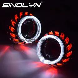 Sinolyn 2.5 Inch Bi Xenon Lenses For Headlights H7 H4 Projector LED Angel Eyes Hot Wheel H1 HID Car Lights Auto Car Accessories
