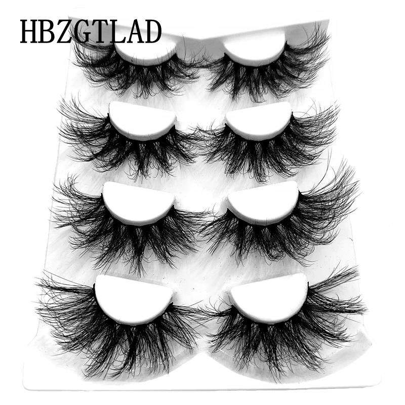 2-8 Pairs 25 mm 3d Mink Lashes Bulk Faux with Custom Box Wispy Natural Mink Lashes Pack Short Wholesales Natural False Eyelashes