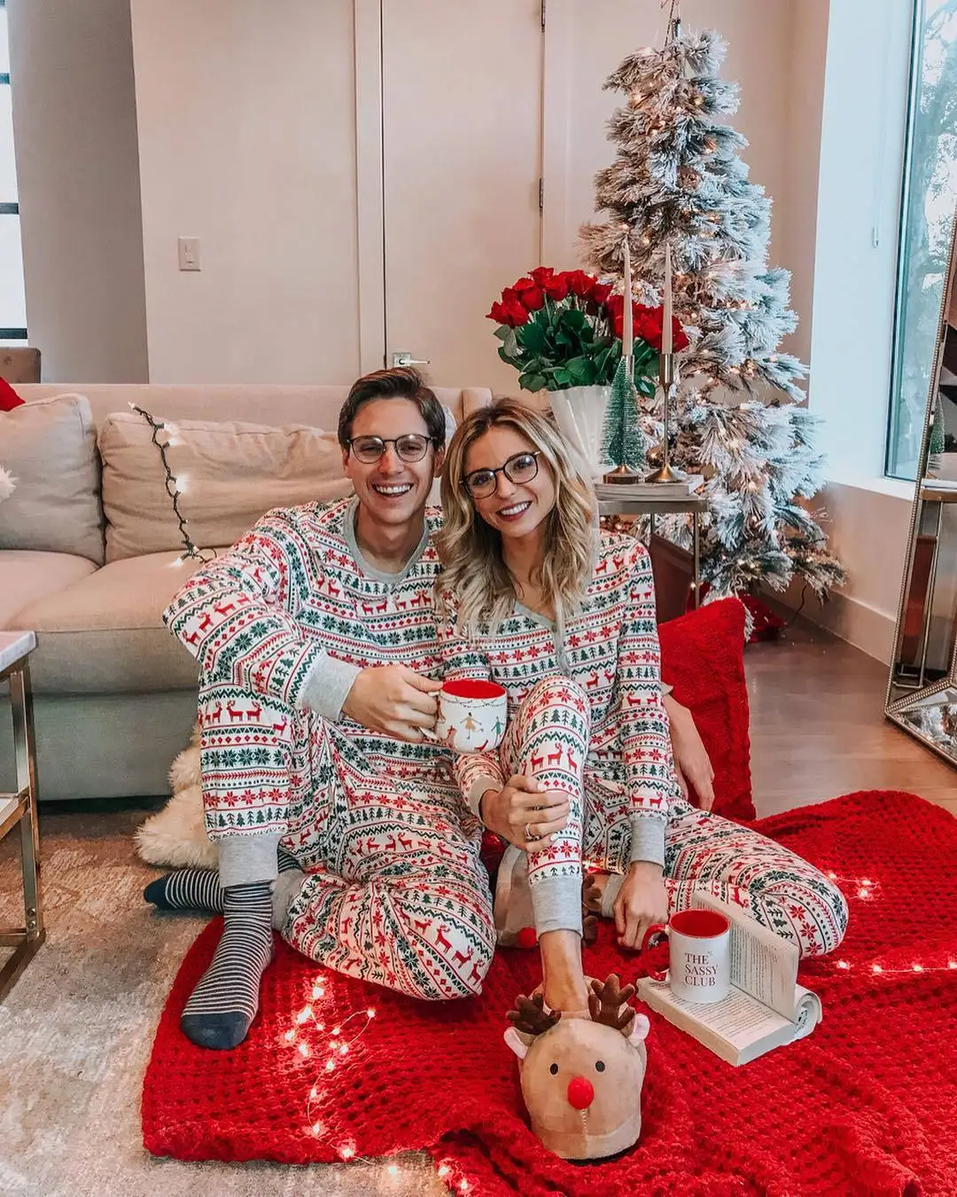 

Autumn Christmas Family Look Pajamas Set Striped Elk Casual Family Matching Outfit Winter Nightwear Sleepwear Cute Pjs Set 2021