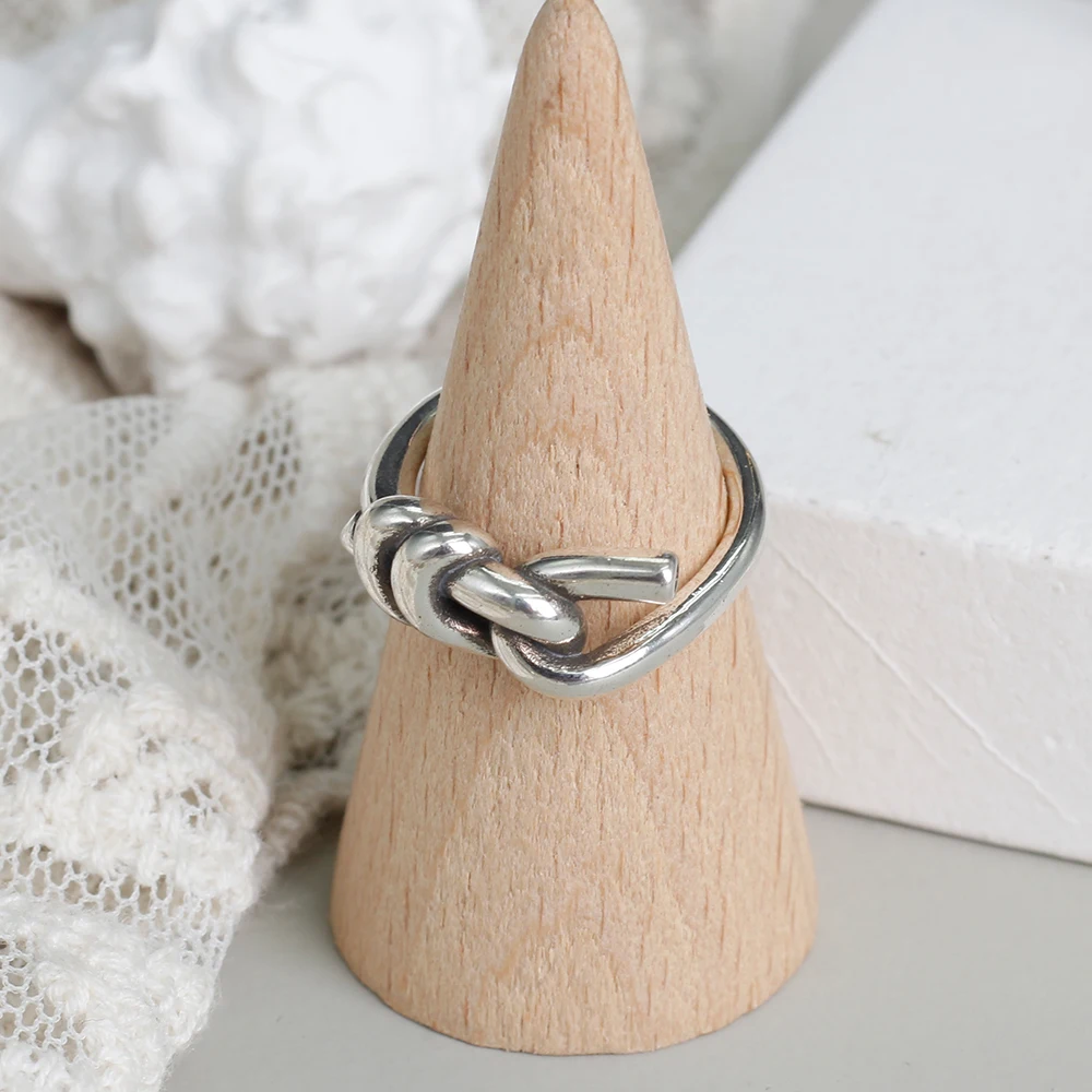 Women's Open Adjustable 925 Sterling Silver Knots Ring