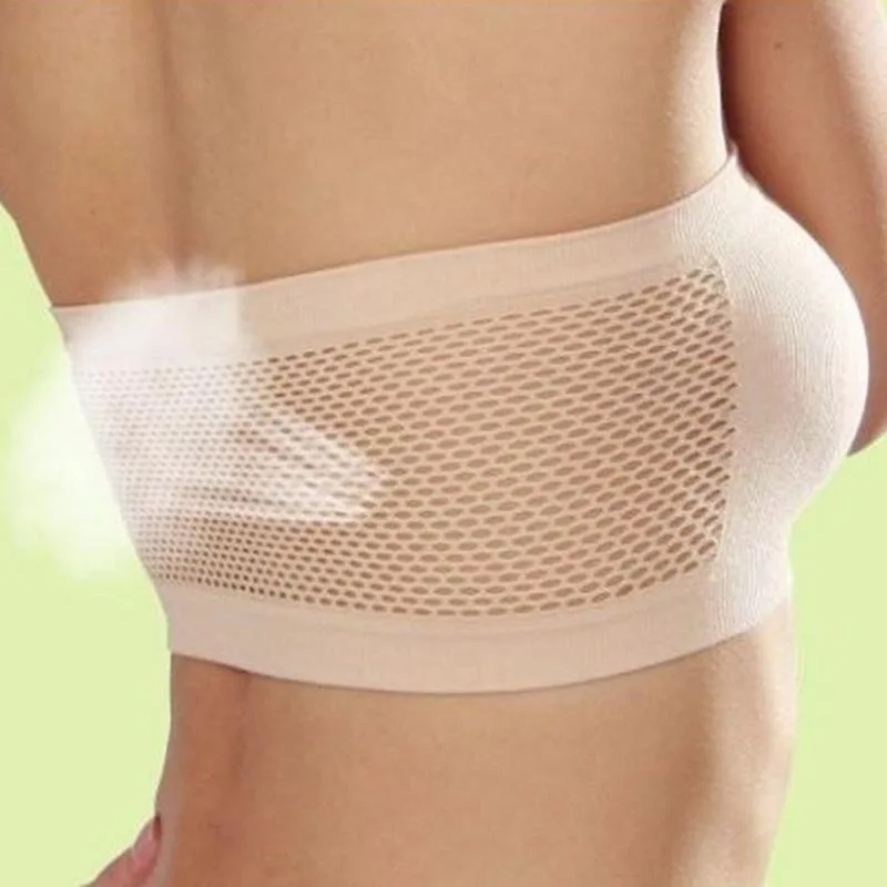 Fashion Women Chest Wraps Tube Tops Plus Size Seamless Strapless Soft Anti Expose High Elastic Mesh Wrapped Invisible Strapless image 4