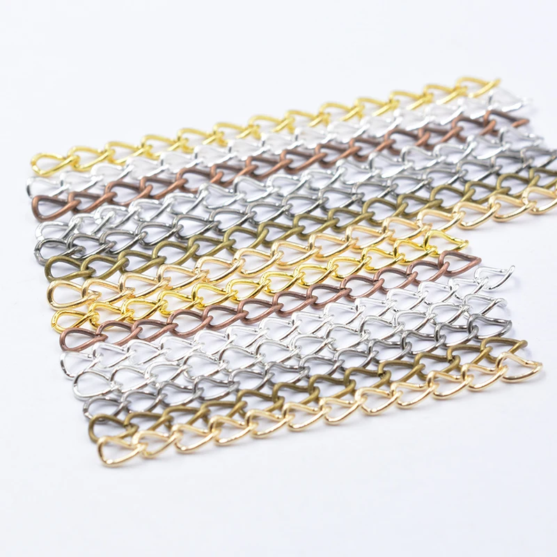 50pcs/lot 50mm 70mm Diameter 0.9mm 0.7mm Mixed Metallic Color Extended Extension Tail Chain for DIY Jewelry Making Findings