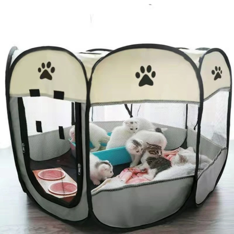 Dog Tent Portable House Breathable Outdoor Kennels Fences Pet Cats Delivery Room Easy Operation Octagonal Dog Crate Kennel fence