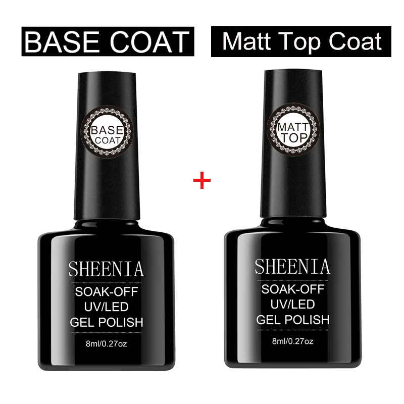 Sheenia 16Ml Matt Top Coat Gel Polish Base Top Coat Voor Nail Gel Polish Langdurige Losweken Nail art Manicure Uv Gel Polish