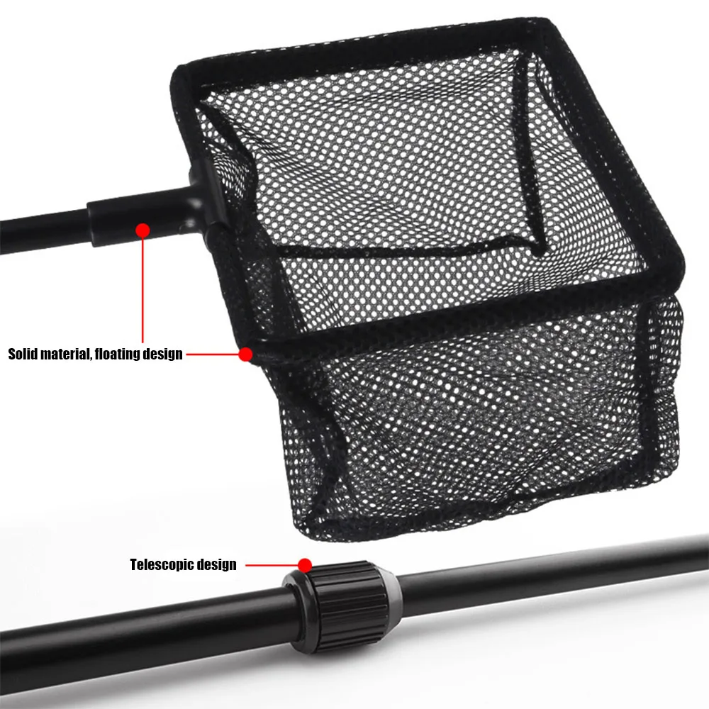 수족관 어망 청소 도구 어항 조절식 Abs 접이식 그물, 대용량 대형 메쉬 표면, 100-110cm