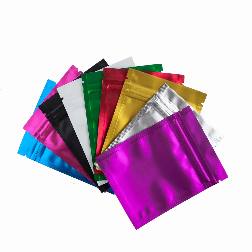 Thick Matte Color Clear Front Flat Zipper Bags Food Storage Pouch Heat Sealable Aluminum Foil Zip Lock Plactic Package Bag