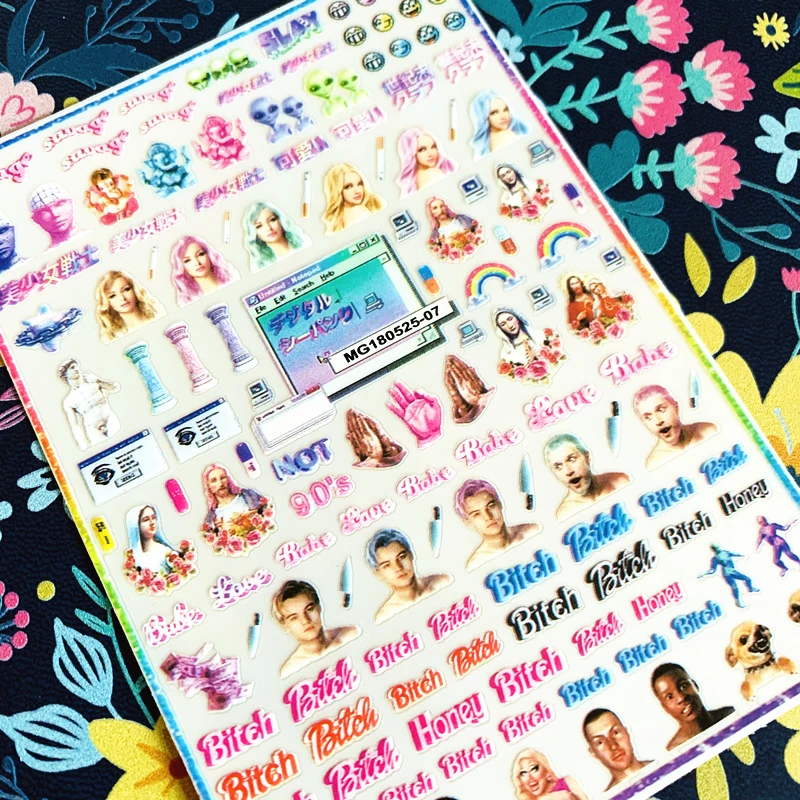 Più nuovo HANYI-206 simpatico personaggio Xiaolizi 3d nail art sticker nail decal stamping export japan progetta decorazioni con strass