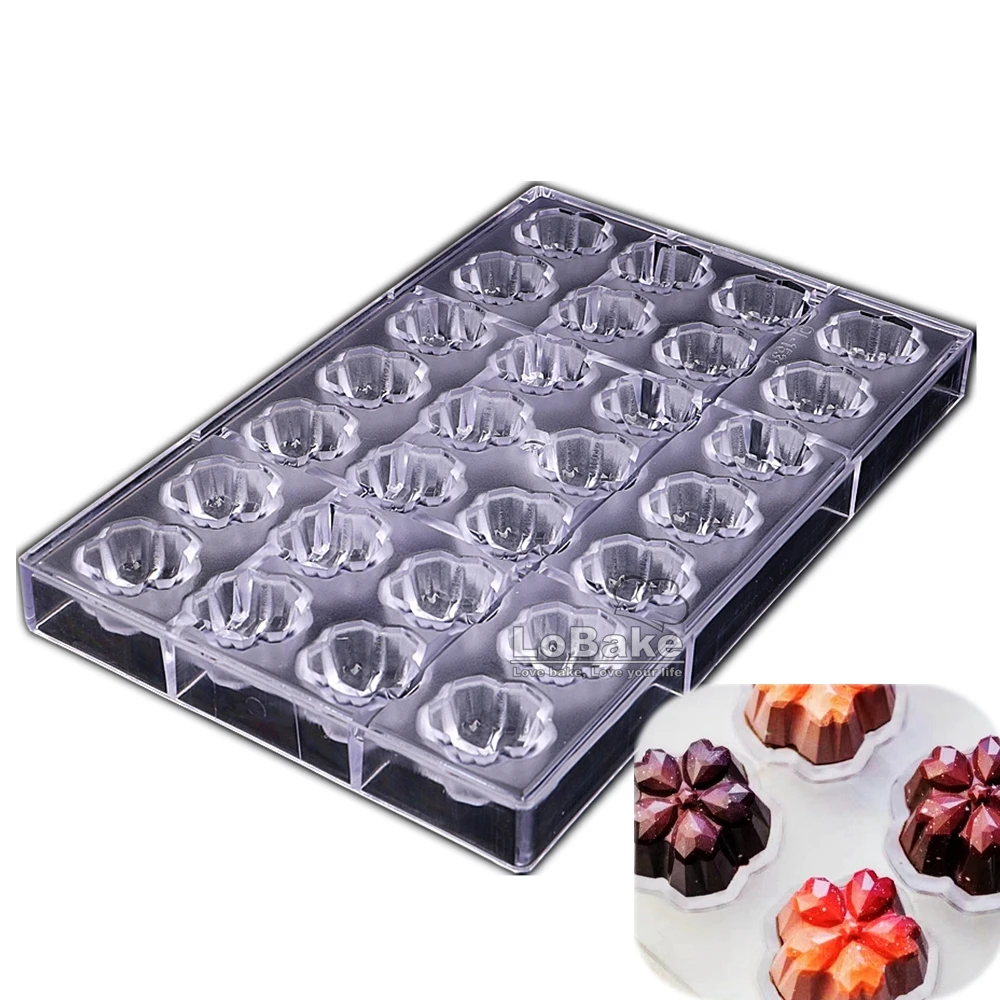 28 cavities Diamond Maple Leaves Shape Polycarbonate Chocolate Mold Candy Mould Fondant Mousse Ice Molds DIY Bakery Accessories