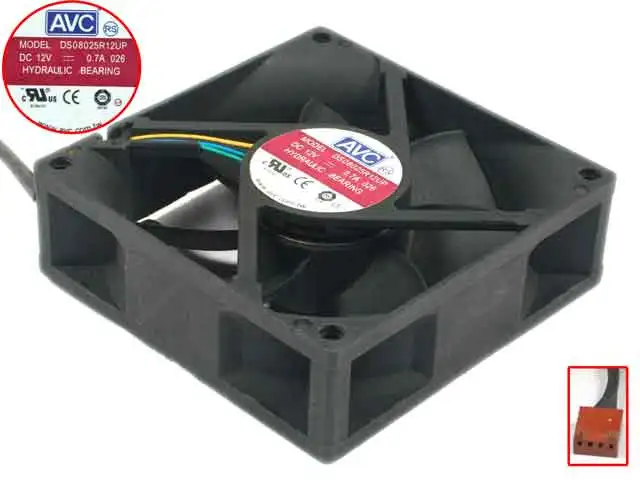 

AVC DS08025R12UP 026 DC 12 V0.7A 80x80x25mm Server Cooling Fan