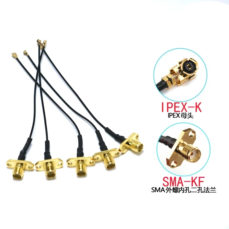 5PCS Antenna WiFi Pigtail Cable SMA Female Panel Mount to Ufl./IPX RF1.13 Cable for FPV Drone RC Model Multicopter