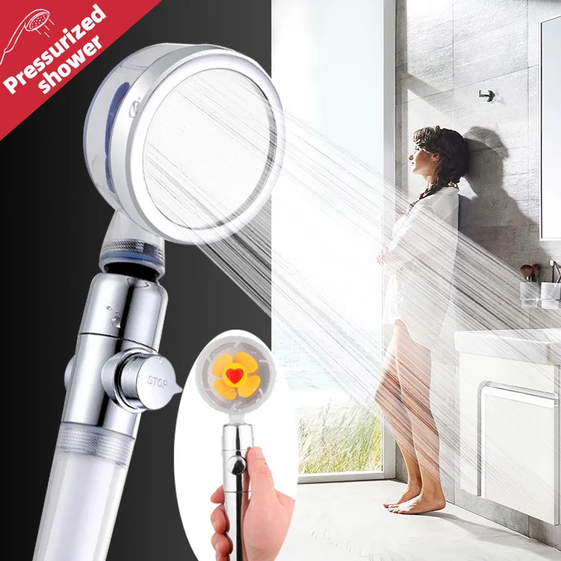 Turbocharge SPA Shower Head High Pressure Water Saving Showerhead Bathroom Accessory Filter Shower 360 Rotated Rainfall Spray