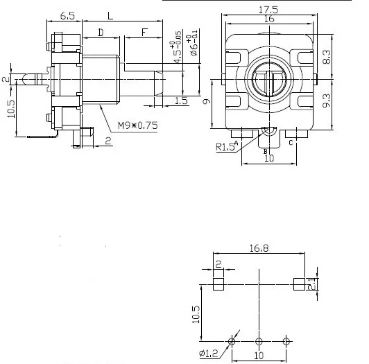 Japan Alps ec16 encoder 24 pulse point non positioning shaft length 20mm digital potentiometer