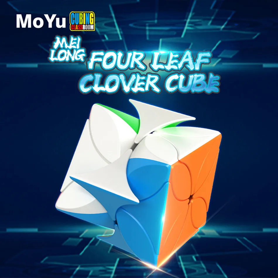 MoYu Meilong Four Leaf Clover Magic Cube Stickerless Puzzle 4-Leaf Cube Speed Educational Toys For Kids Students