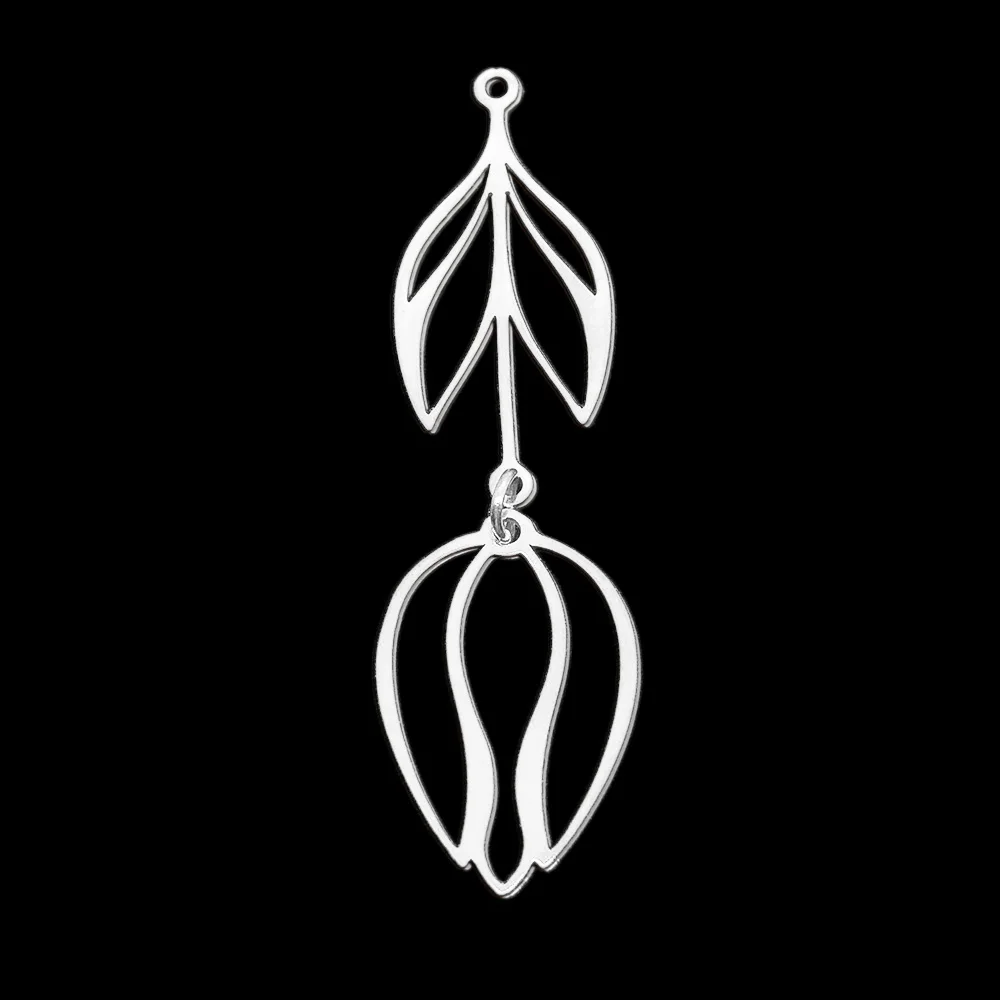 5pcs/lot 316 Stainless Steel Beautiful Tulips DIY Earring Pendant Charm Wholesale Custom Charms Factory Prices Finding Supplies