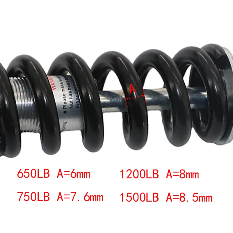 100/125/150/160/170/180/190mm*500/650/750/1200/1500lb rear shock for 47cc 49cc super mini dirt bike atv quad mini bike pocket