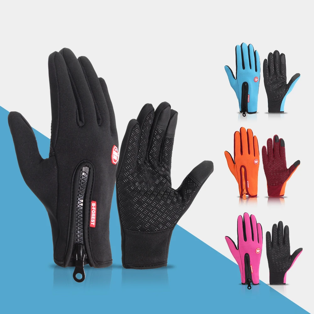 Windproof Cycling long finger Gloves Touch Screen Riding MTB Bicycle Gloves Thermal Warm Motorcycle Winter Autumn