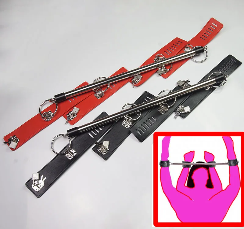 Bdsm Metal Spreader Bar, Handcuffs Ankle Cuffs Legs Wide Open Bondage Set,Sex Toys For Couples,Adult Games