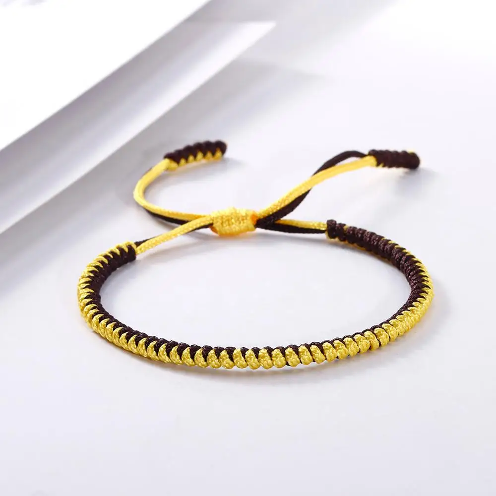 Trendy Yellow Woven Bracelets Adjustable Braided Handmade Thread Simple Rope Bracelets Best Friend Women Men Jewelry Accessories