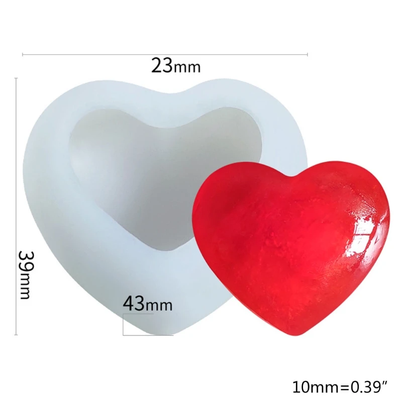 Resina cristallo stampo epossidico 3D amore cuore torta cioccolato stampo in Silicone artigianato fai da te aromaterapia candela sapone fatto a mano