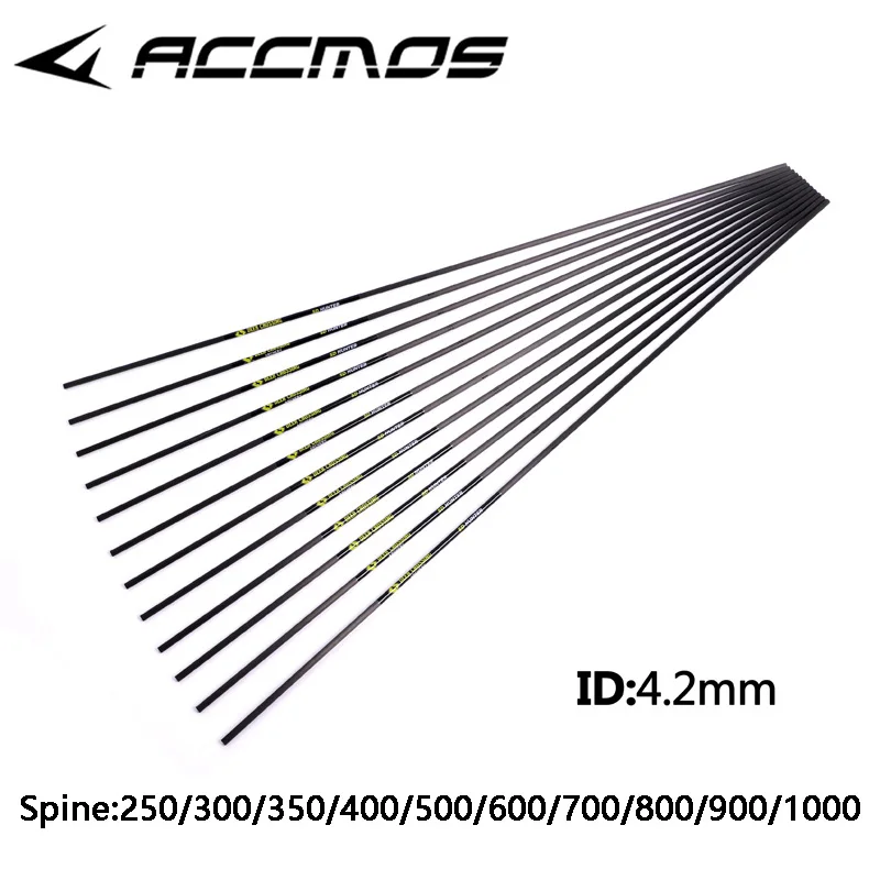 12pcs 31'' spine 250 300 400 500 600 700 800 900 1000 ID 4.2mm  Archery carbon arrows shaft hunting and shooting For Mr Jan juhl