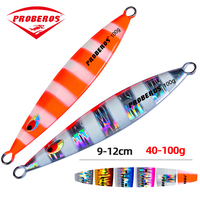 PRO BEROS No hook Metal Jig Fishing Lure Slow Cast Jigging Spoon 40G 60G 80G 100G Artificial Shore Lead Metal Bait Sea Tackle
