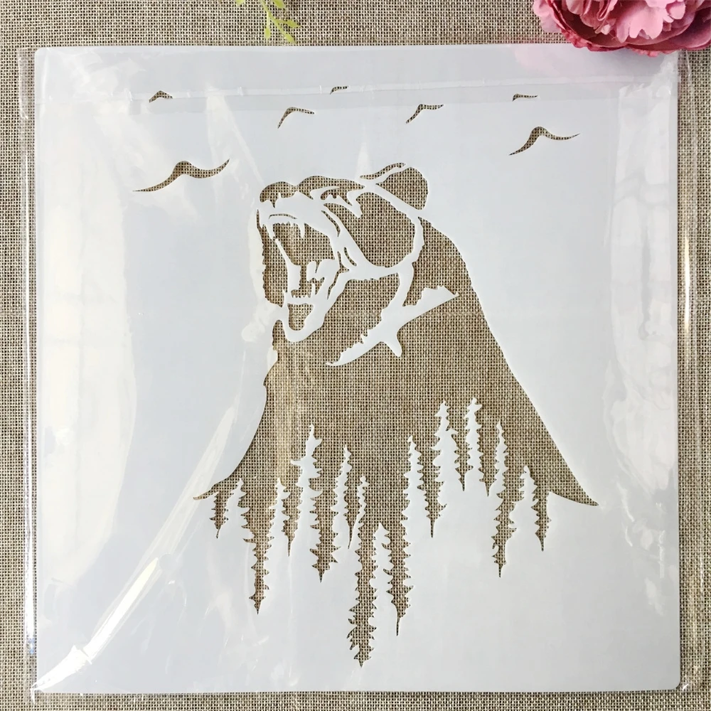 

30*30cm Grizzlies Bear Roar DIY Layering Stencils Painting Scrapbook Coloring Embossing Album Decorative Template